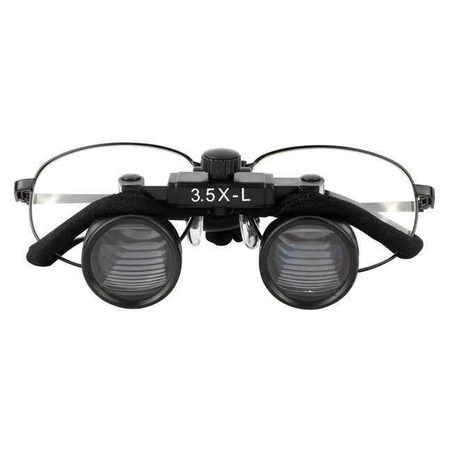 CO3.5X + Titanium frame - бинокулярные лупы системы Flip-up, увеличение 3.5x, черная оправа | Ymarda (Китай)