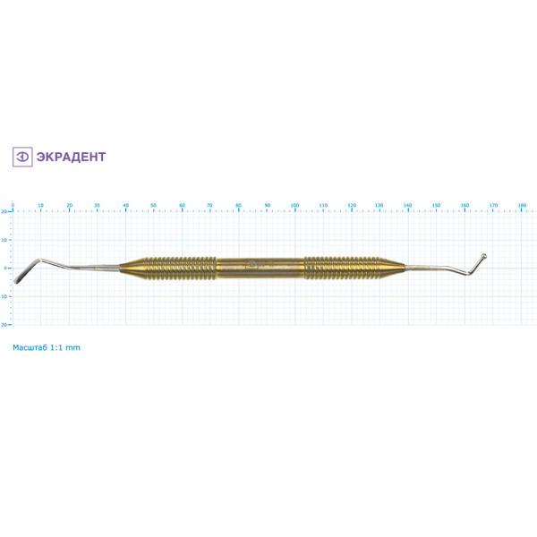 04-12 - штопфер шарообразный изогнутый - гладилка большая 2,4/2,4, Экрадент (Россия)