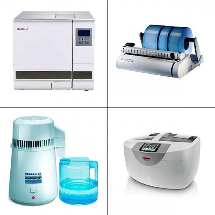 Dental Steril - комплект для стерилизации (автоклав, аквадистиллятор, устройство для запечатывания пакетов, ультразвуковая мойка)