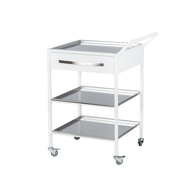 СИП 2-1 - столик передвижной инструментальный, 1 выдвижной ящик, 2 полки из нержавеющей стали (528х653х895 мм) | Виталия (Россия)