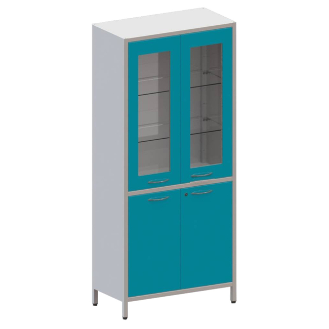 Шме-2см - шкаф закрытого типа, 2 секции, дверца из стекла в металлической рамке | Виталия (Россия)