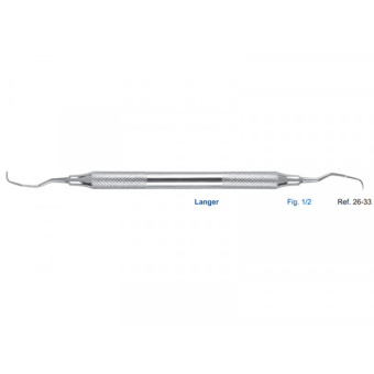 Кюрета Langer, форма 1/2, ручка диаметр 8 мм, HLW Dental Instruments (Германия)