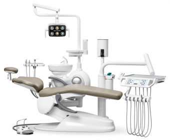 Стоматологическая установка Safety M2+ в белом корпусе нижняя подача, Бежевый